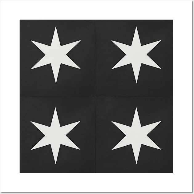 cement tiles - stars Wall Art by ghjura